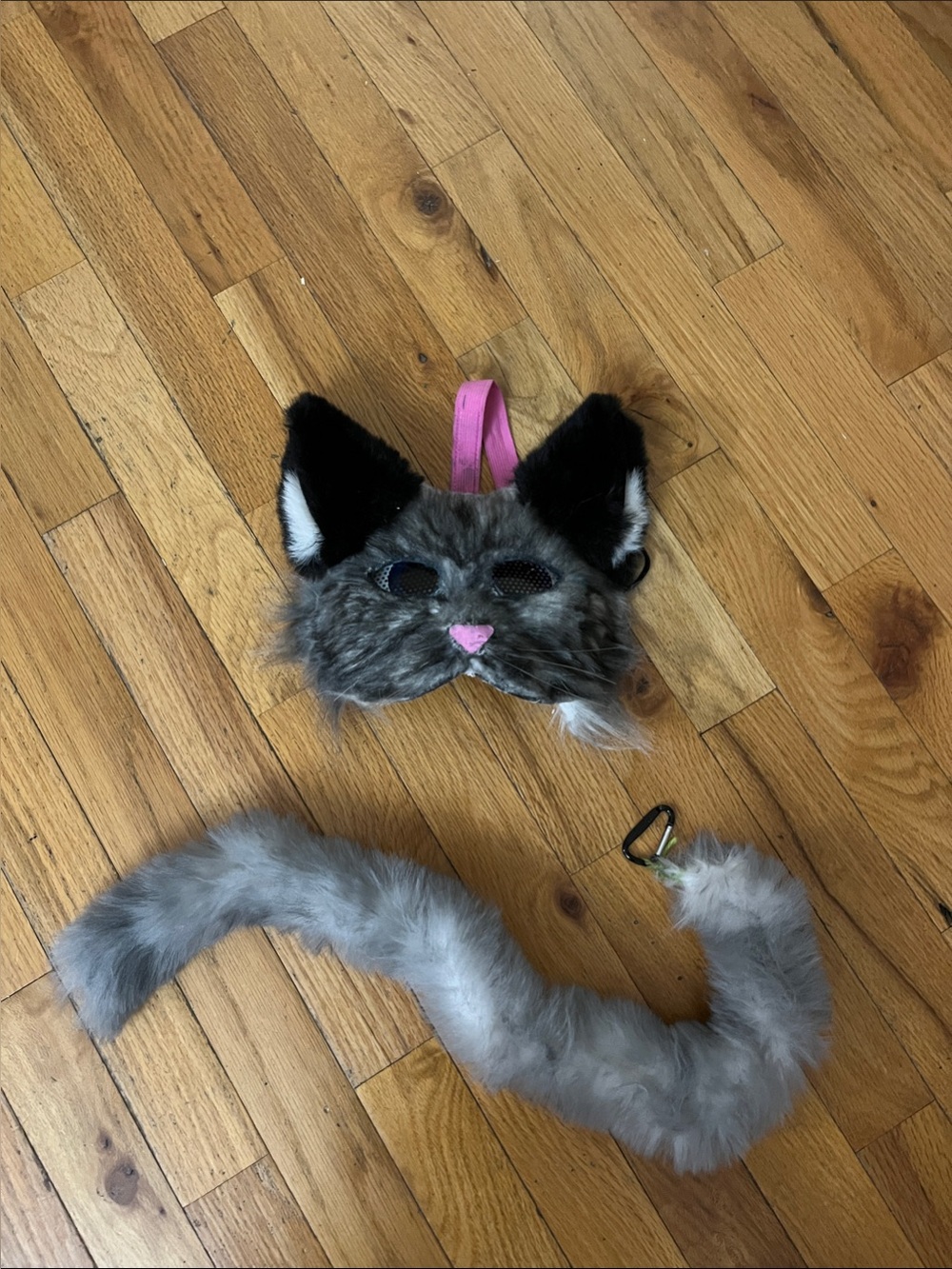 Detailed hand crafted  costume mask/tail by 12 yr old artist